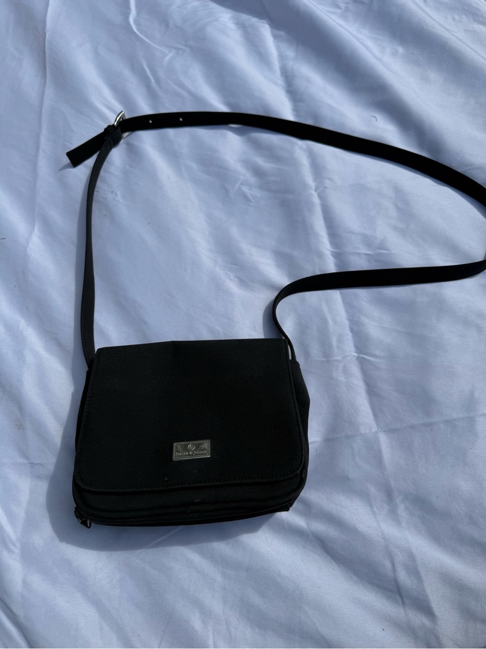 Frankie & Johnnie Black Crossbody Bag with Silver Snap